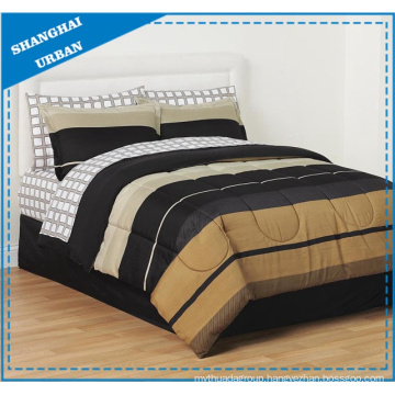 5 Piece Brown Black Shade Polyester Comforter Set